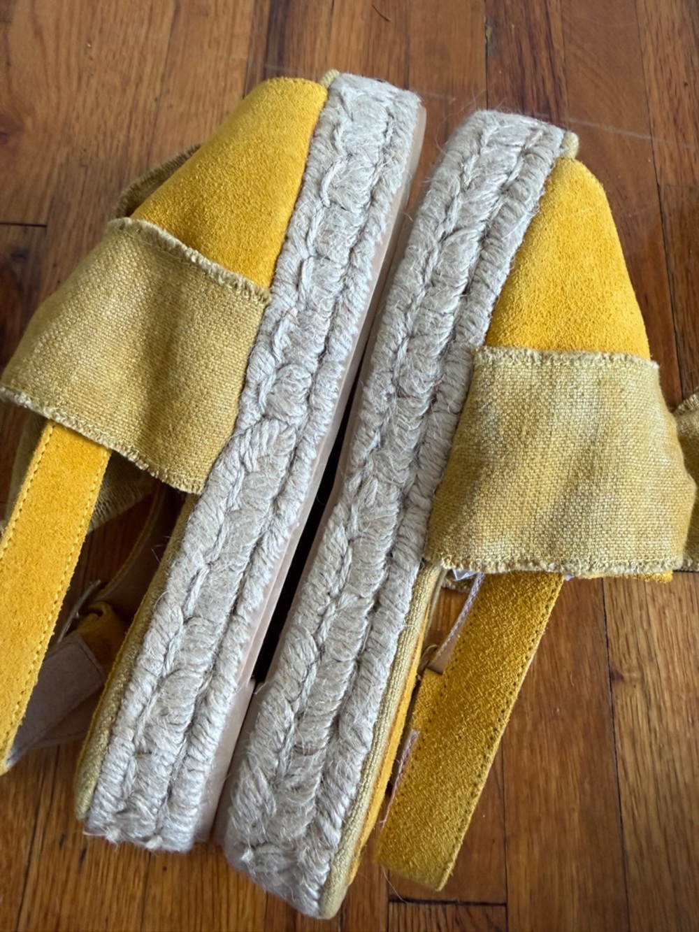 Anthropologie Howsty Yellow Knotted Fabric Open-Toe Slingback Sandals - Picture 4 of 6